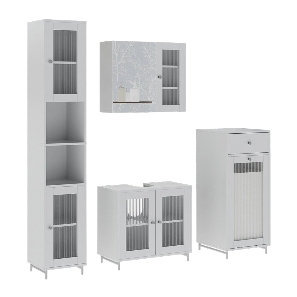 Vicco Set di mobili da bagno Bianco 4 parti