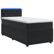 Letto box spring con materasso Nero 100 x 200 cm Velluto 3453091