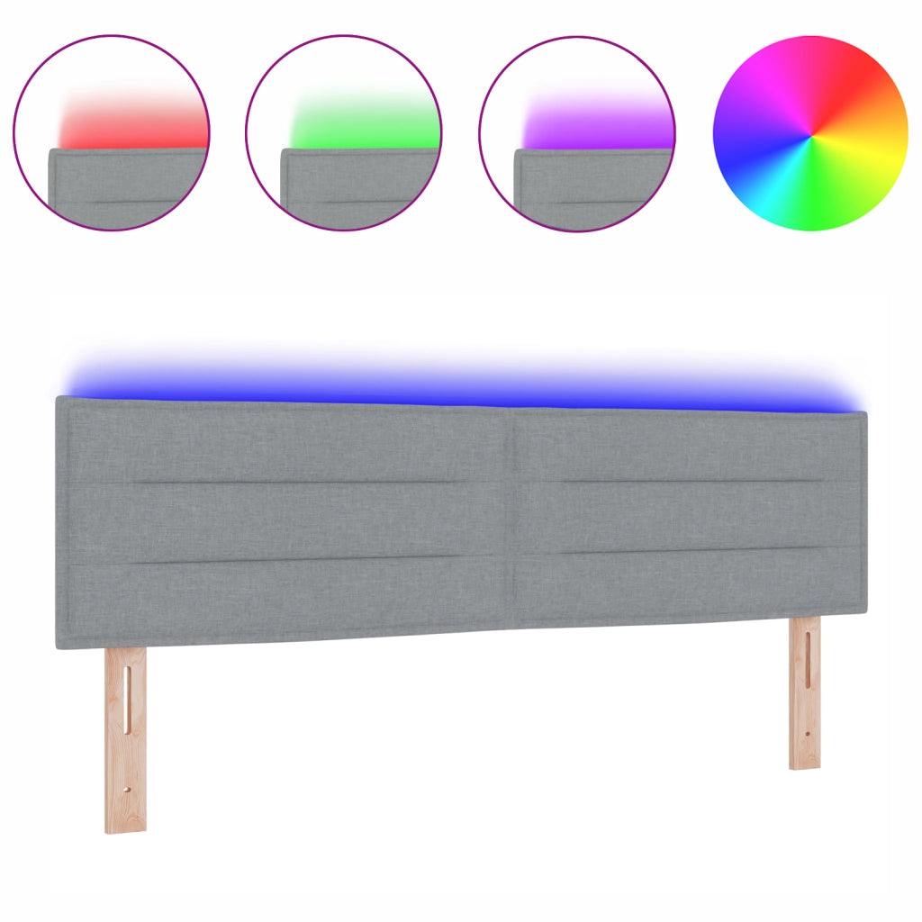 Testata LED Design Linea Grigio Chiaro 72 cm Tessuto