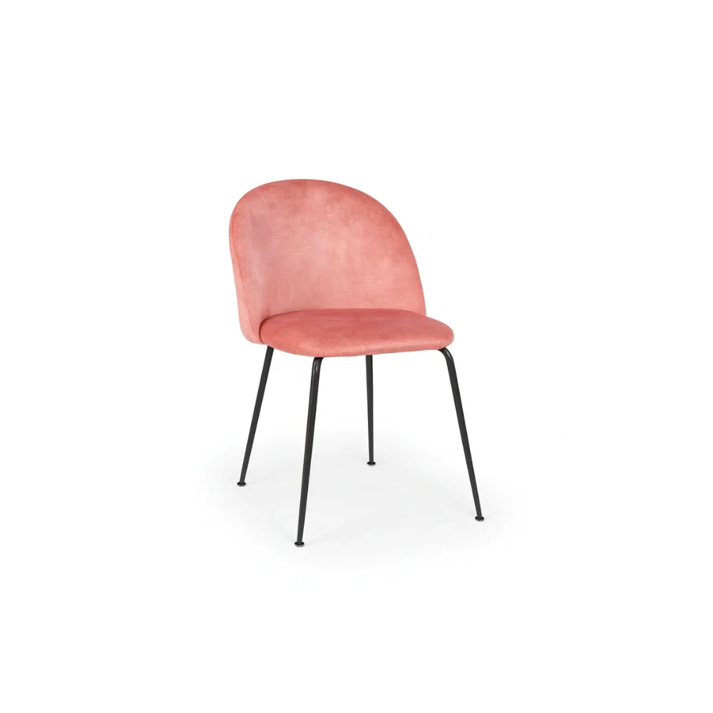 Cipro, Set di 2 sedie in velluto Rosa (45cm X 55cm H.79cm) | Duzzle