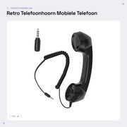 Telefonino Retro con Ricevitore 3,5 mm - Regolatore di Volume - Interruttore di Sensibilità - Cavo Rotolabile 9 Piedi - Elevata Qualità del Suono