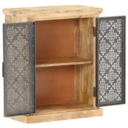 Credenza con Ante in Acciaio 60x35x75 cm in Massello di Mango 289094