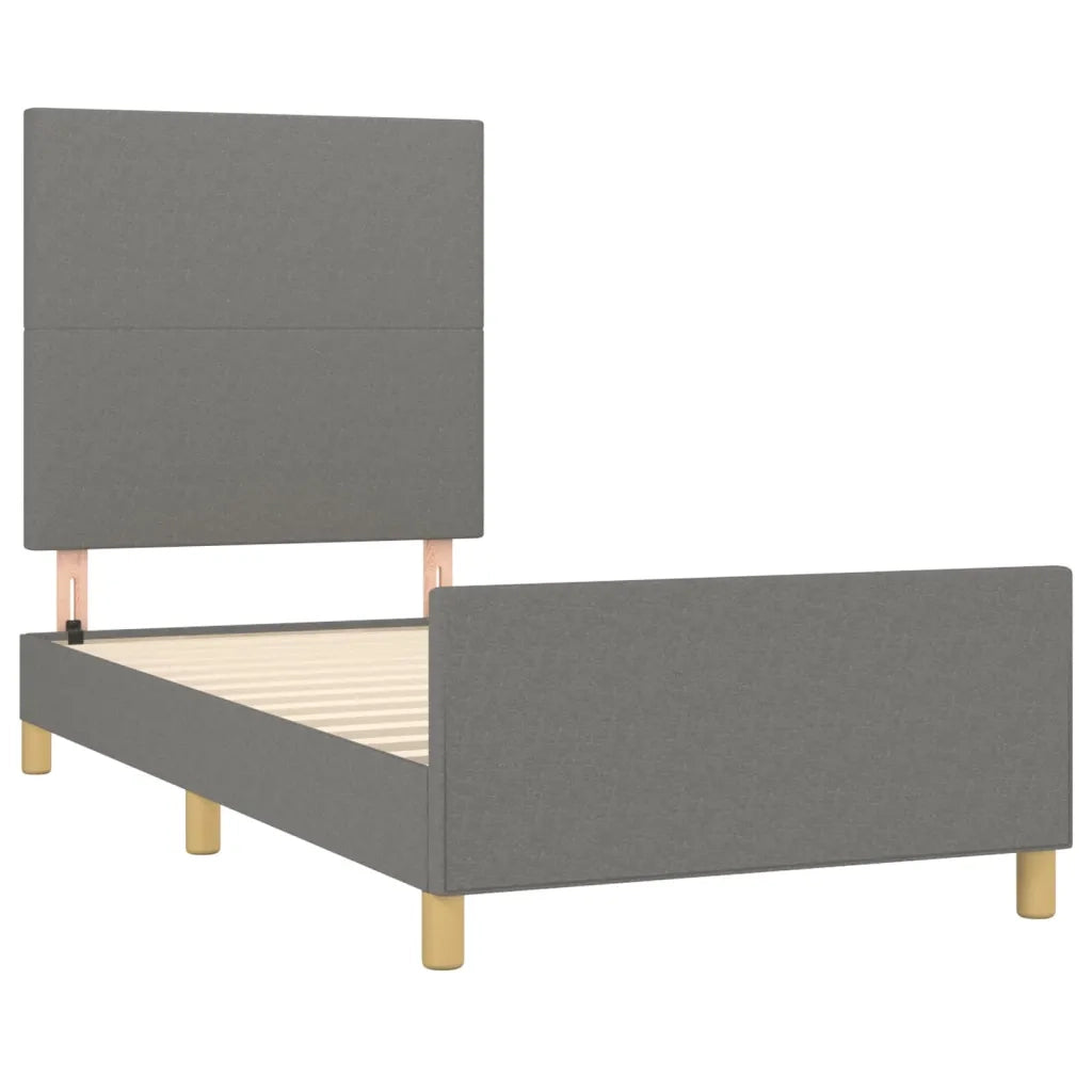Giroletto senza Materasso Grigio Scuro 100x200 cm Tessuto 3124872