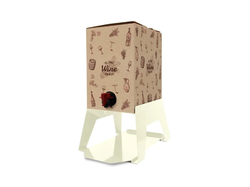 Porta Bag-in-Box 3L con vassoio integrato supporto rialzato per vino e olio Lisa - Panna