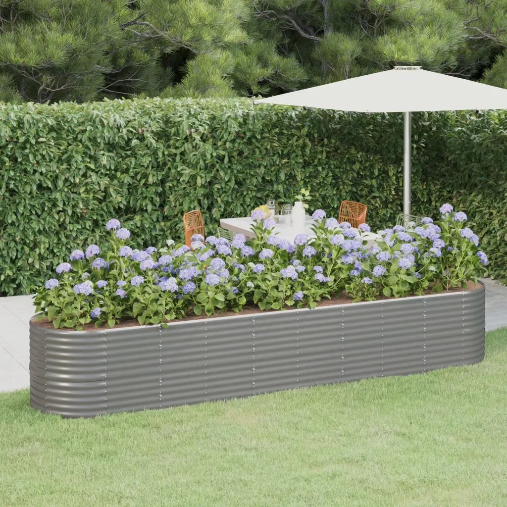 Letto Giardino Acciaio Zincato 368x80x68 cm Grigio 318964