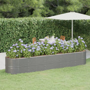 Letto Giardino Acciaio Zincato 368x80x68 cm Grigio 318964