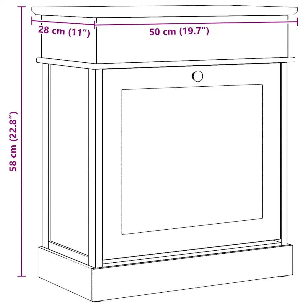 Scarpiera Grigia 50x28x58 cm in Legno di Paulownia 284084