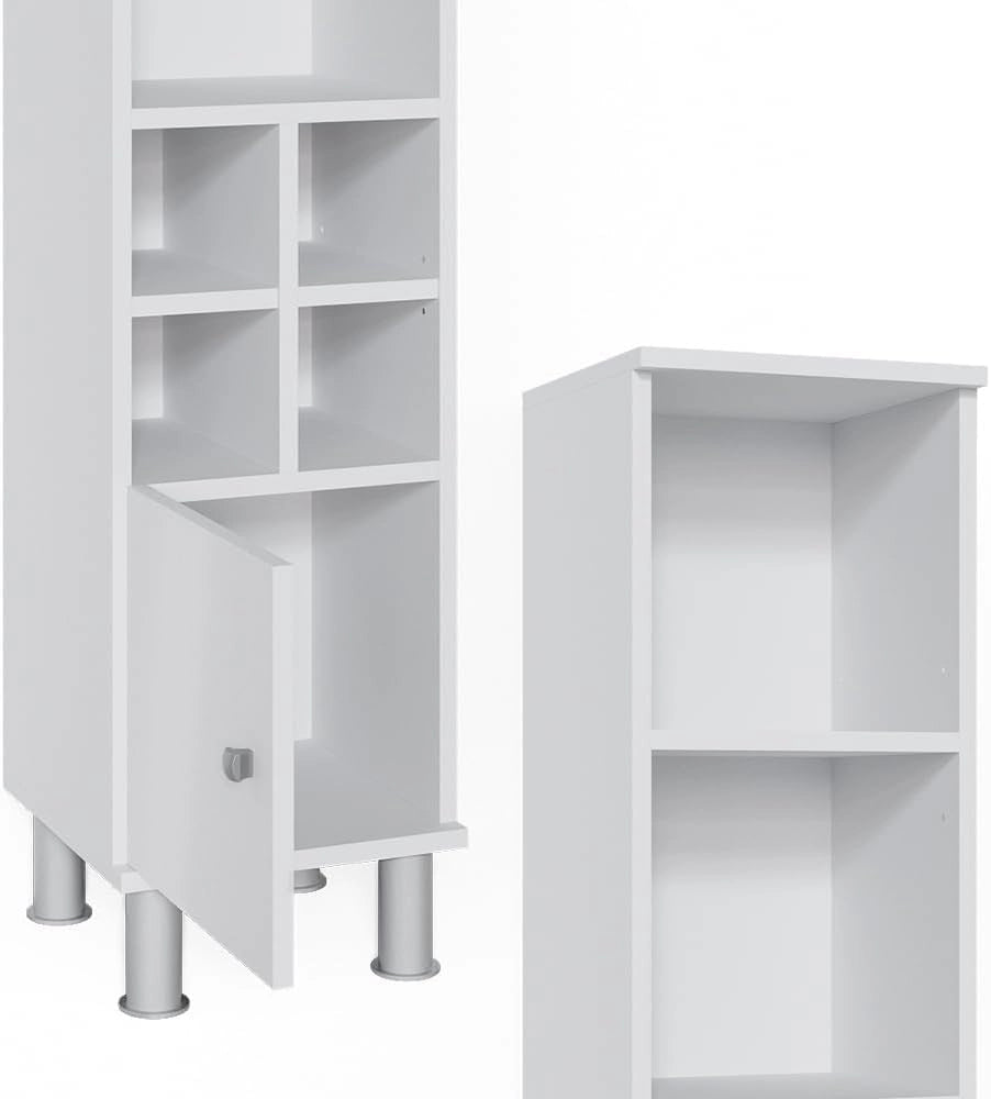 Mobiletto bagno Fynn, Bianco, 30 x 130.6 cm porta piccola, per riporre accessori da bagno e come complemento a Fynn