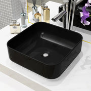 Lavandino Quadrato in Ceramica Nero 38x38x13,5 cm 142733