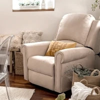 Poltrona Alzapersona Reclinabile fino a 135° con Telecomando e Poggiapiedi, 88x92x106 cm, Marrone Chiaro