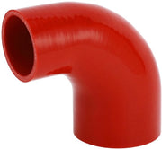 Slang in Silicone Rood - Angolo 90 Gradi - Diametro Interno 51mm/70mm - Lunghezza 90mm - Tessuto a Doppia Lastra - Resistente a Temperature fino a 300℃ - Slang di Raffreddamento