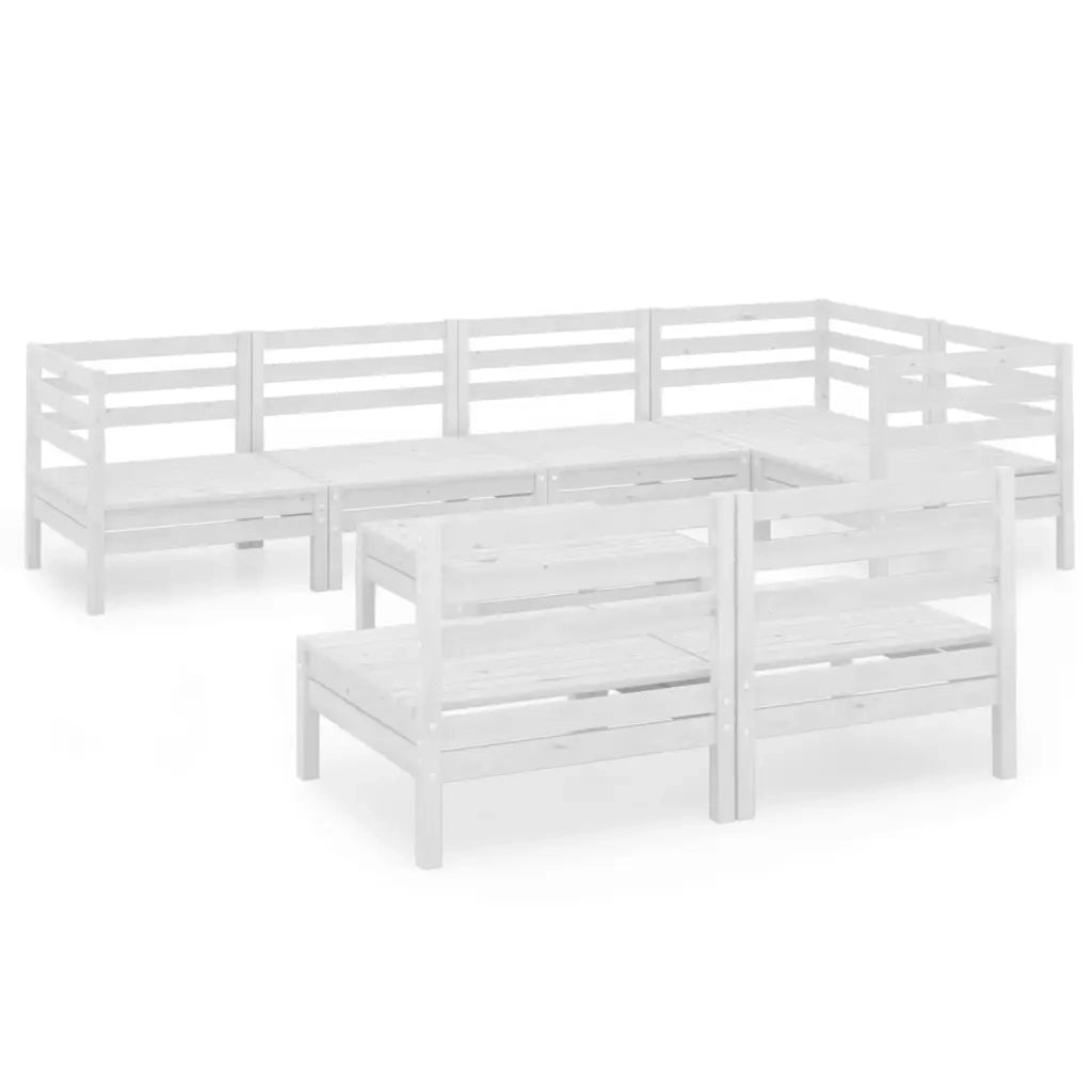 Set Divani da Giardino 8 pz in Legno Massello di Pino Bianco  cod mxl 44701