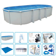 Piscina Fuori Terra Steelwhite Omega 915 Liner 0,6 Mm - 9,15 X 4,57 X H.1,32 M - Kit Pro