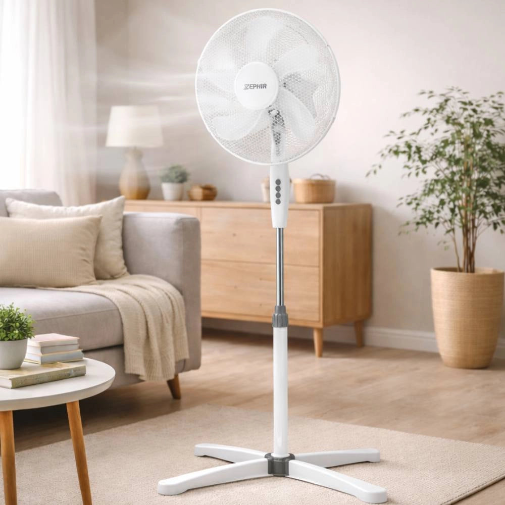 Ventilatore a piantana zephir rapid40 45w 40 cm 5 pale bianco