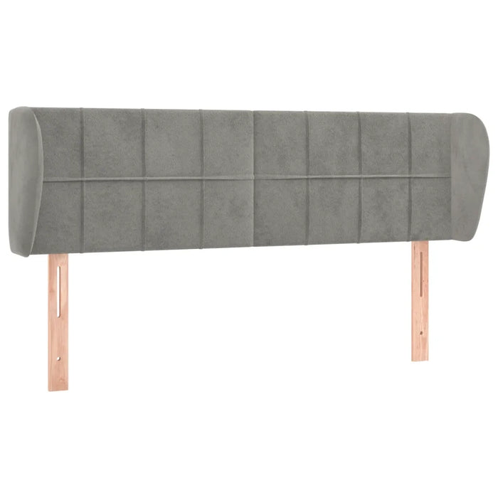 Testiera ad Orecchio Grigio Chiaro 147x23x78/88 cm in Velluto