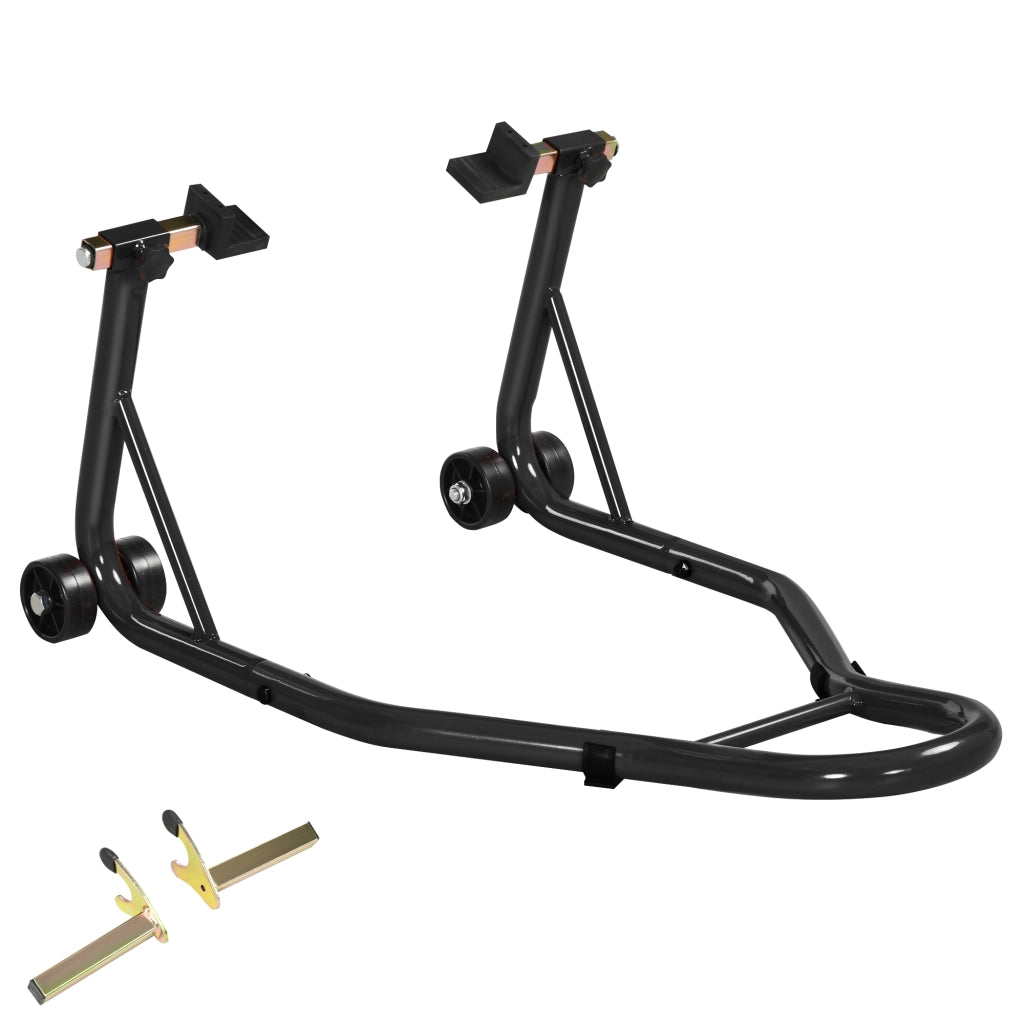 Cavalletto posteriore moto con ruote ¨C Xylo ¨C Supporto ruota con bobbine nero