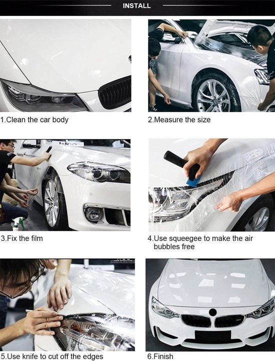 Vinile di protezione per autobody - 3M applicatore a sifone - applicatore in gomma nera - 50 cm x 300 cm film PVC trasparente per tavolo