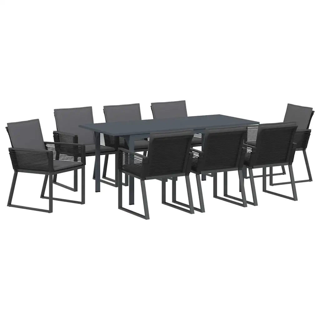 Set da Pranzo per Giardino 9 pcs Antracite polyrattan 3378823