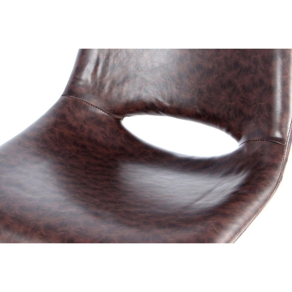 Set di 2 sedie Josephine in ecopelle marrone scuro