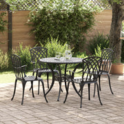 Set da pranzo da giardino 5 pezzi  in alluminio nero