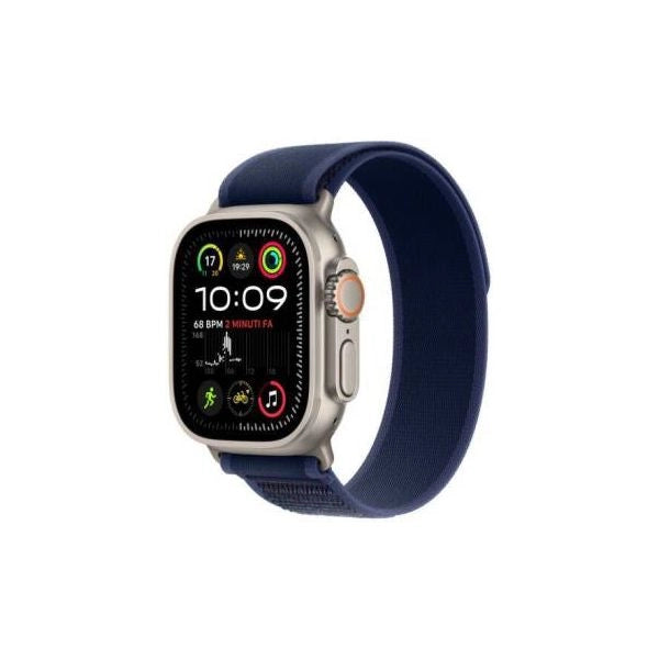 Aw ultra 2 gps + cellular 49mm natural titanium case with blue trail loop - m/l - MX4L3TY/A