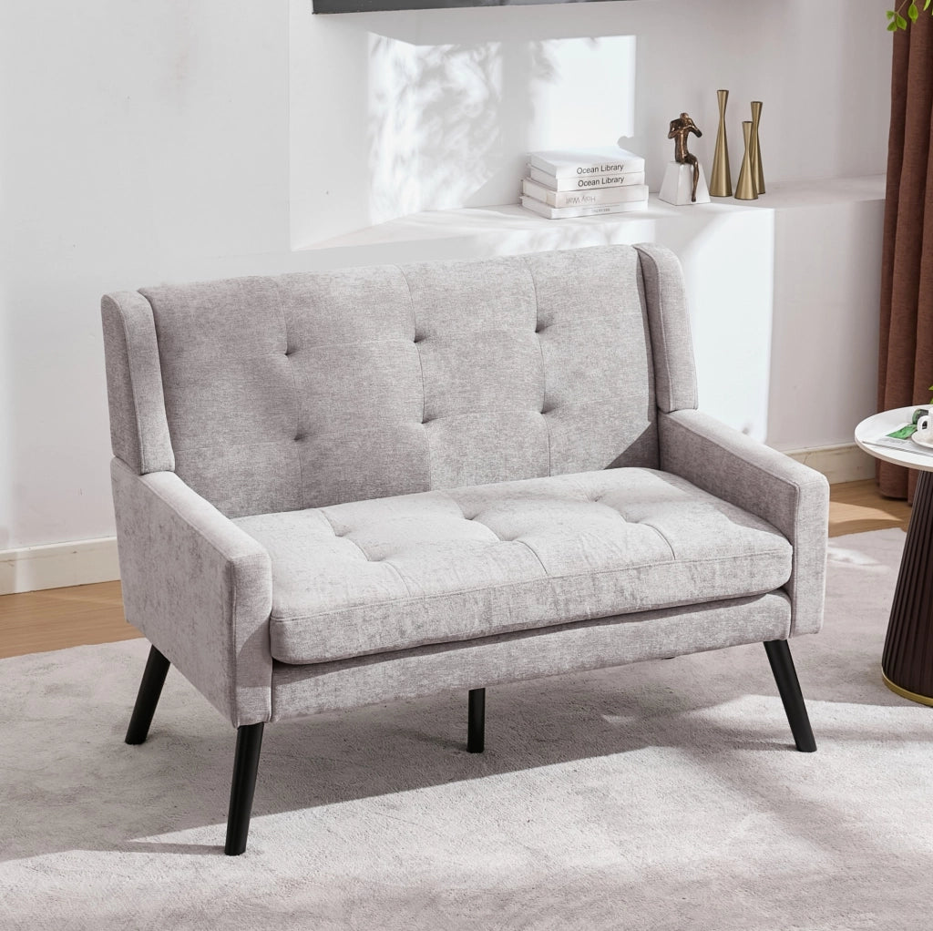 PANCA 2 posti 108,51x66,33x30,22 cm Grigio chiaro in tessuto
