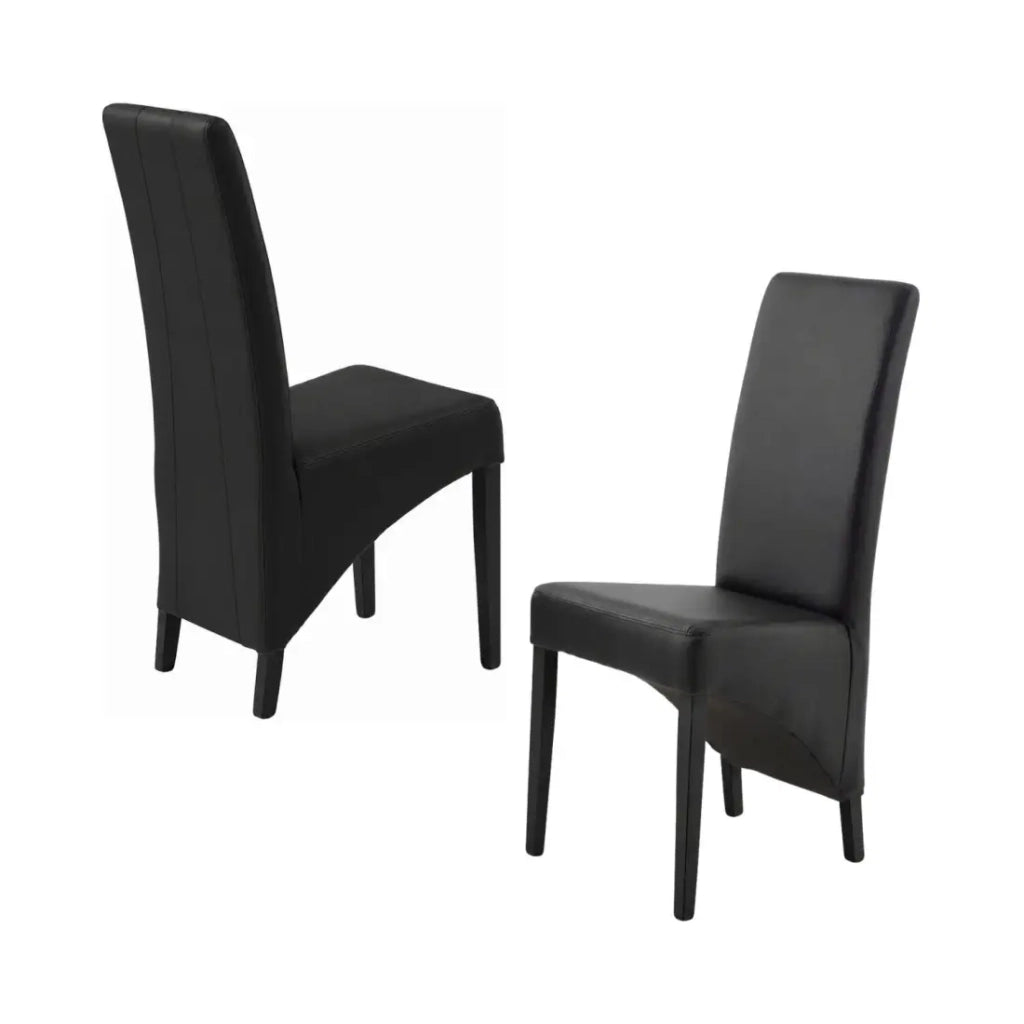 Set di 2 sedie BASIKA nere in similpelle – Stile vintage