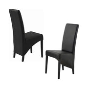 Set di 2 sedie BASIKA nere in similpelle – Stile vintage