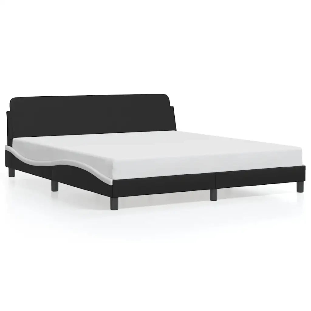 Struttura letto Dover in Similpelle Bianca e Nera 180x200 cm 373340