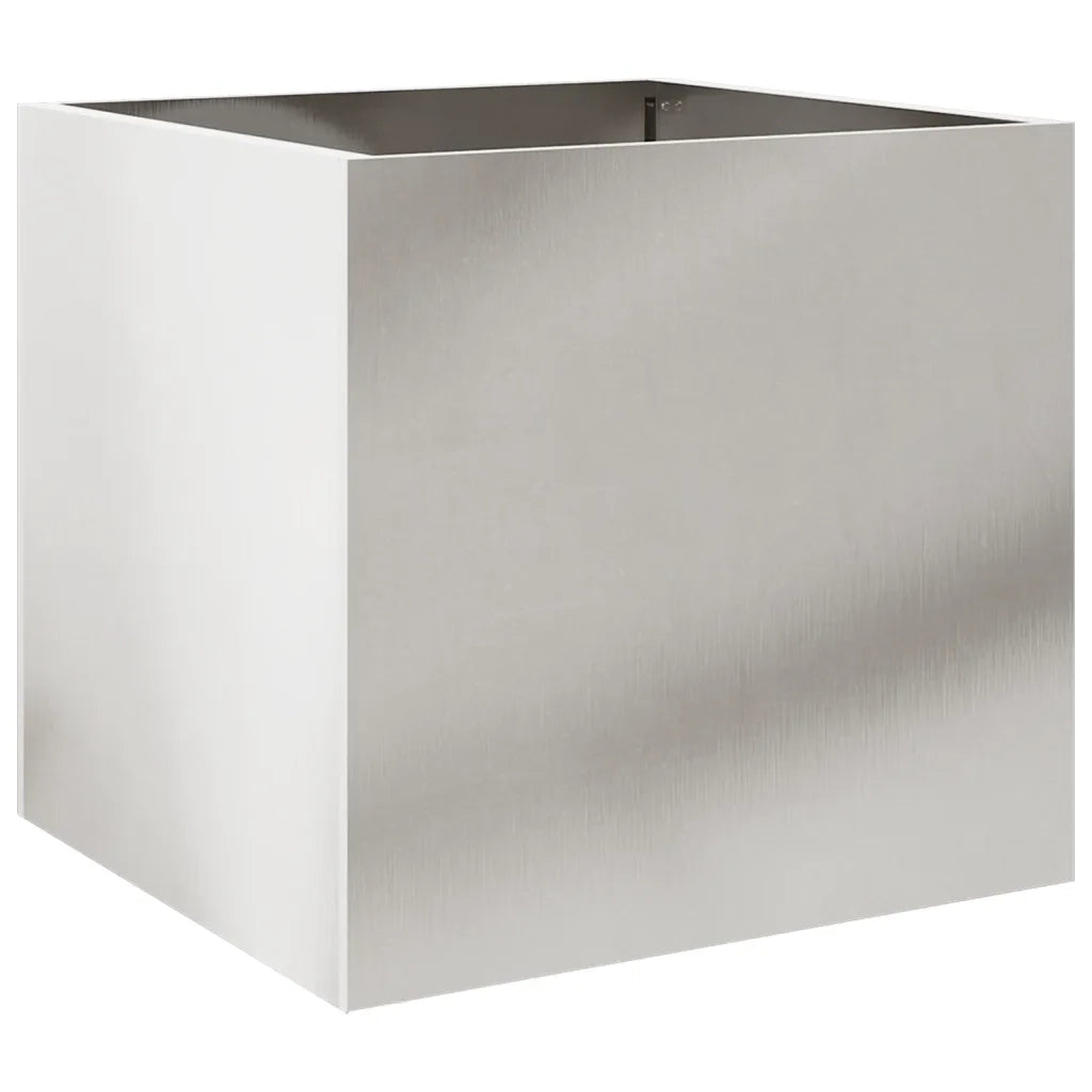 Fioriera | Cassetta per fiori | Vaso Argento 42x40x39 cm in Acciaio Inox