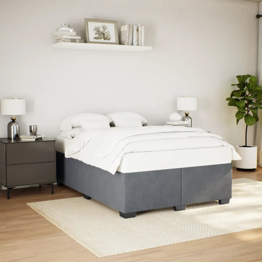 Giroletto senza Materasso Grigio Scuro 140x190 cm Velluto