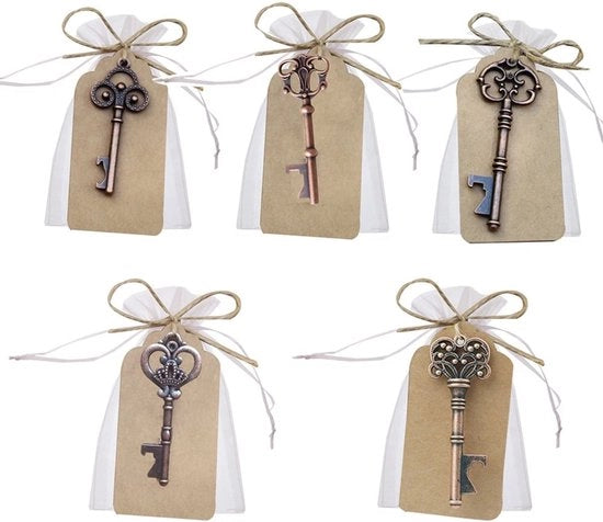 Set di accessori per bottiglia - 50 pezzi - Borsa trasparente - Appoggio bottiglia - Fleschiere - Ideale per matrimoni - Matrimonio souvenir