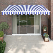 TendaSole Retrattile Blu e Bianca 3x2,5 m Tessuto e Alluminiocod mxl 100216