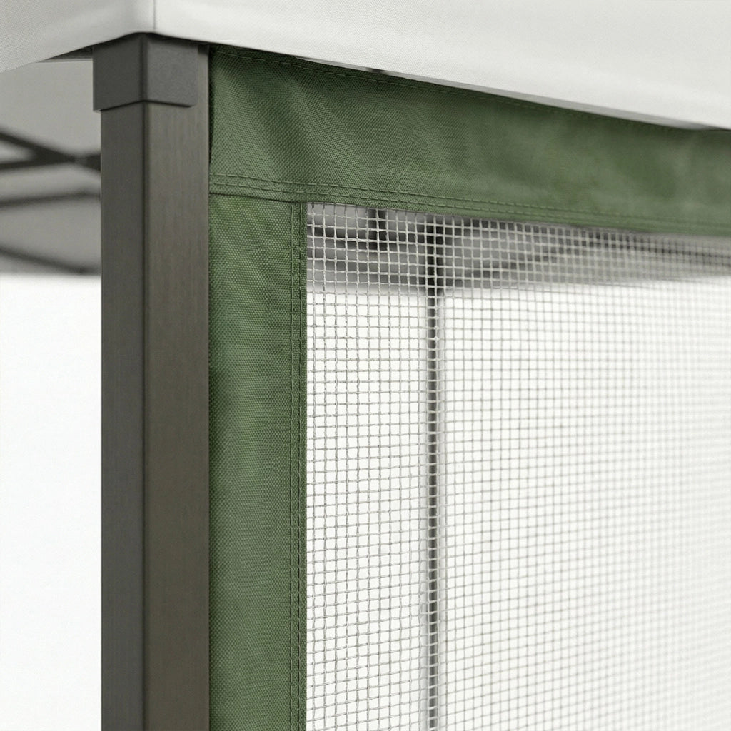 Telo zanzariera per gazebo da giardino. Zanzariera con velcro. 300X200H cm Verde