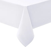 Tavolino Copri Tavolo Lavabile Quadrato 140x220cm Copri Tavolo Poliestere Idrorepellente Effetto Loto Copri Tavolo Vuoto Idrorepellente Lavabile Copri Tavolo per Cucina da Festa, Bianco
