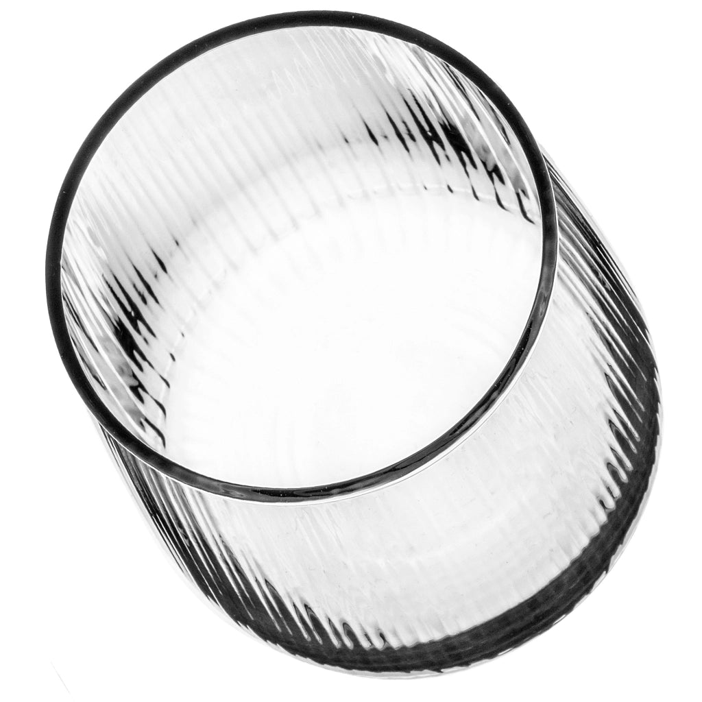 Set di 4 bicchieri da 310 ml per bevande, acqua e succhi di frutta, con superficie scanalata.