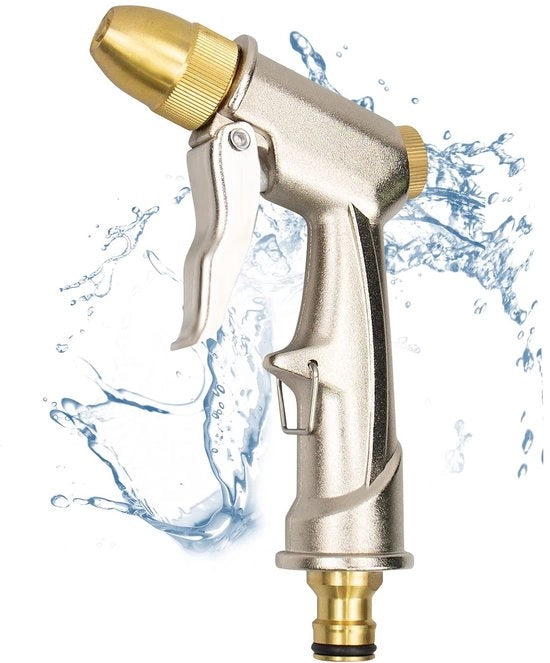 Sproeier per giardino 100% metallo - Regolabile flusso d'acqua - Spremifoglia ad alta pressione - Tubo da giardino Spaziale - Impermeabile - Bocchetta rotativa 360 gradi