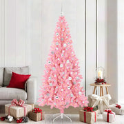 Albero di Natale con 300 LED con supporto Rosa 210 cm PVC