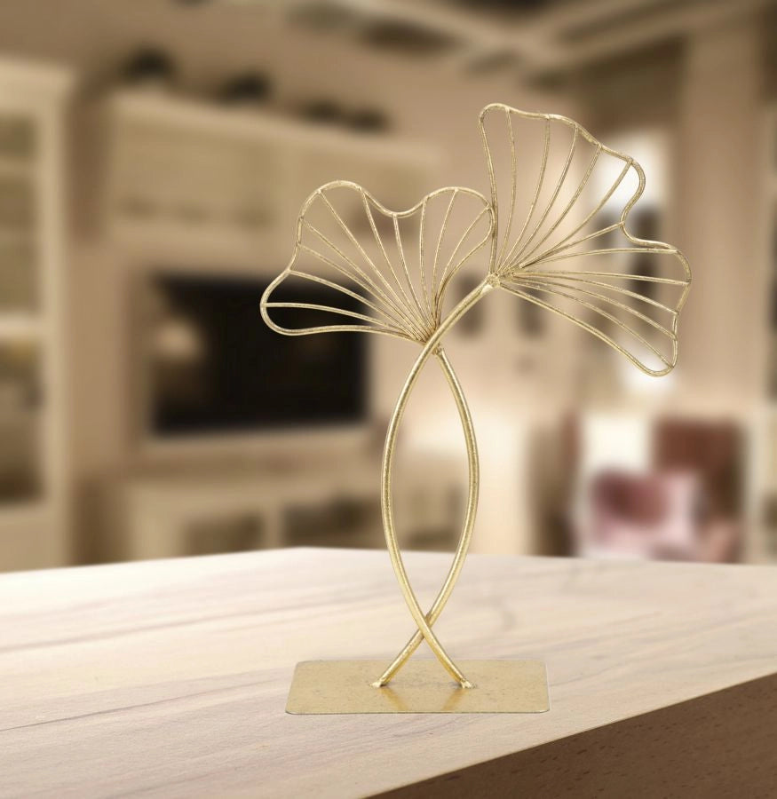 Scultura Leaf Glam 25x8,5x35 cm in Ferro Oro