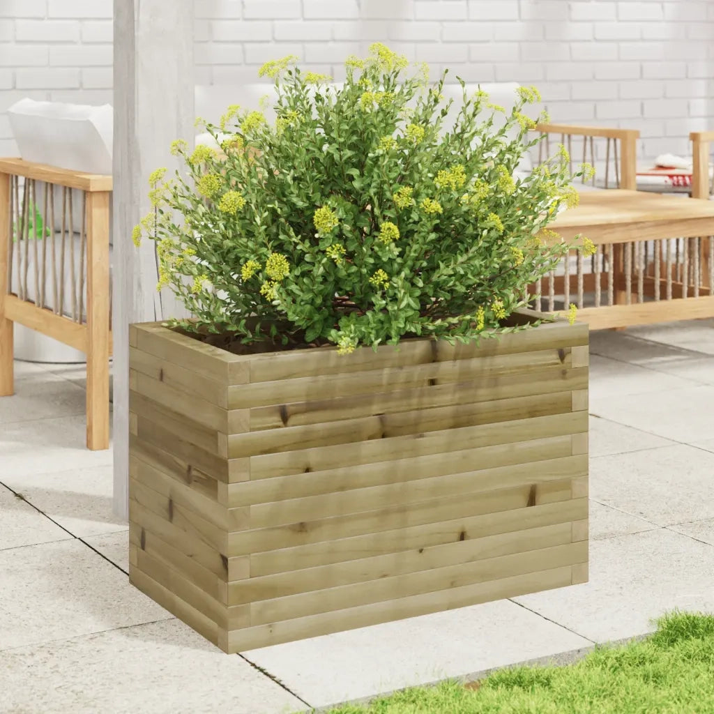 Fioriera | Cassetta per fiori | Vaso da Giardino 70x40x45,5 cm in Legno di Pino Impregnato