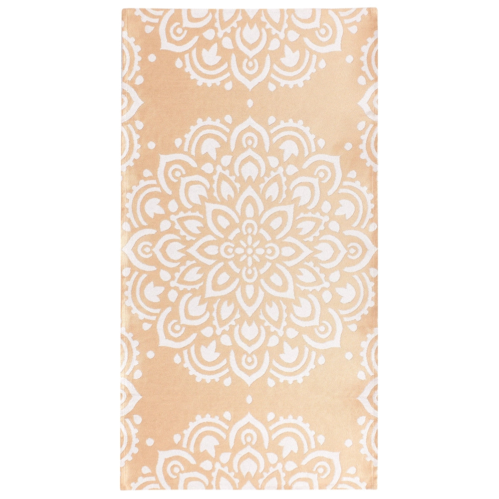 Tappeto Esterni beige Sintetico con Forme Geometriche 80 x 150 cm motivo geometrico moderno balcone patio