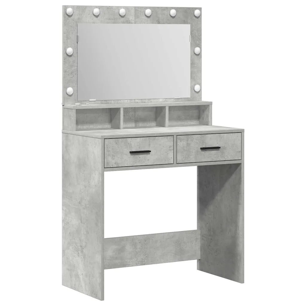 Tavolo da Trucco con cassetto Grigio cemento 79 x 41 x 135 cm 865085