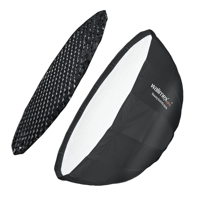 Studio Line Beauty Dish Softbox QA85 Beauty Dish Light Shaper, 85cm, profondità 40cm, pieghevole, con griglia, diffusore interno ed esterno, per flash da studio Speedlite 22455