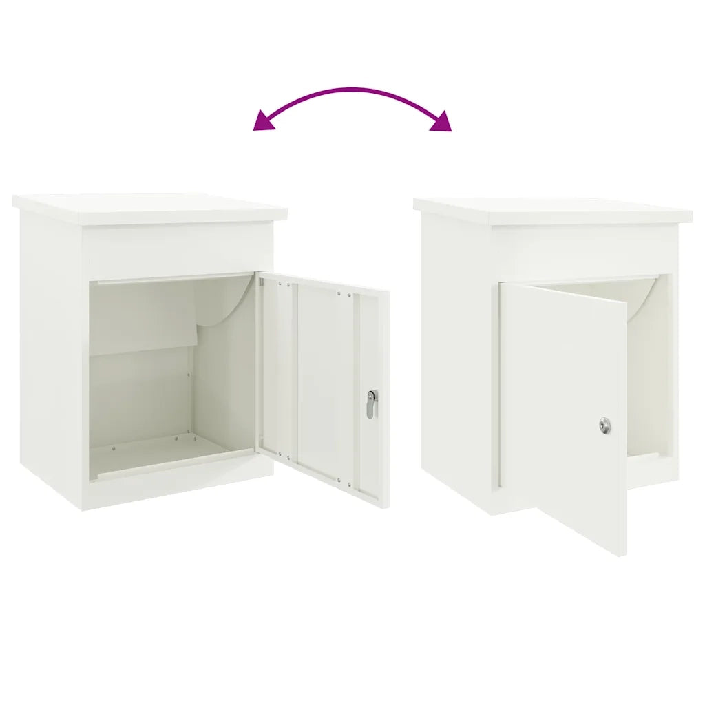 Cassetta per pacchi con porta Bianco 47.5 x 38 x 59 cm Acciaio 874941