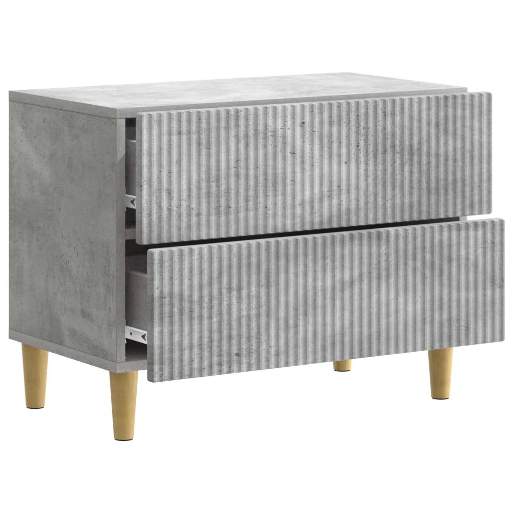 Armadio da Notte con cassetto Grigio Cemento 62 x 34,5 x 48 cm