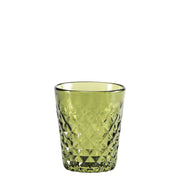 Zafferano Tumbler Balloton Verde Mela Set 6 Bicchieri in Vetro Soffiato a Mano con Texture a Rilievo Artigianale Elegante e Resistente 35cl