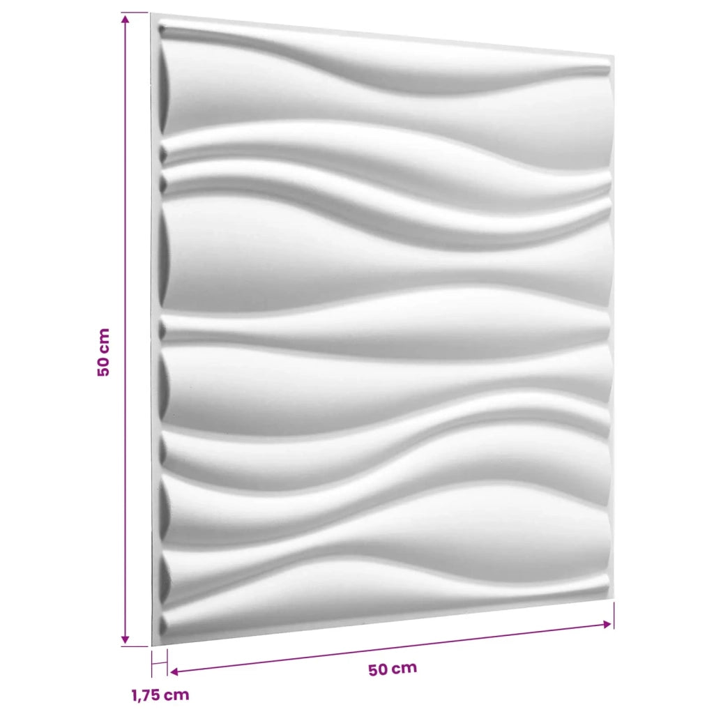 Pannelli da parete 12 pcs Bianco 50 x 50 cm 42046528