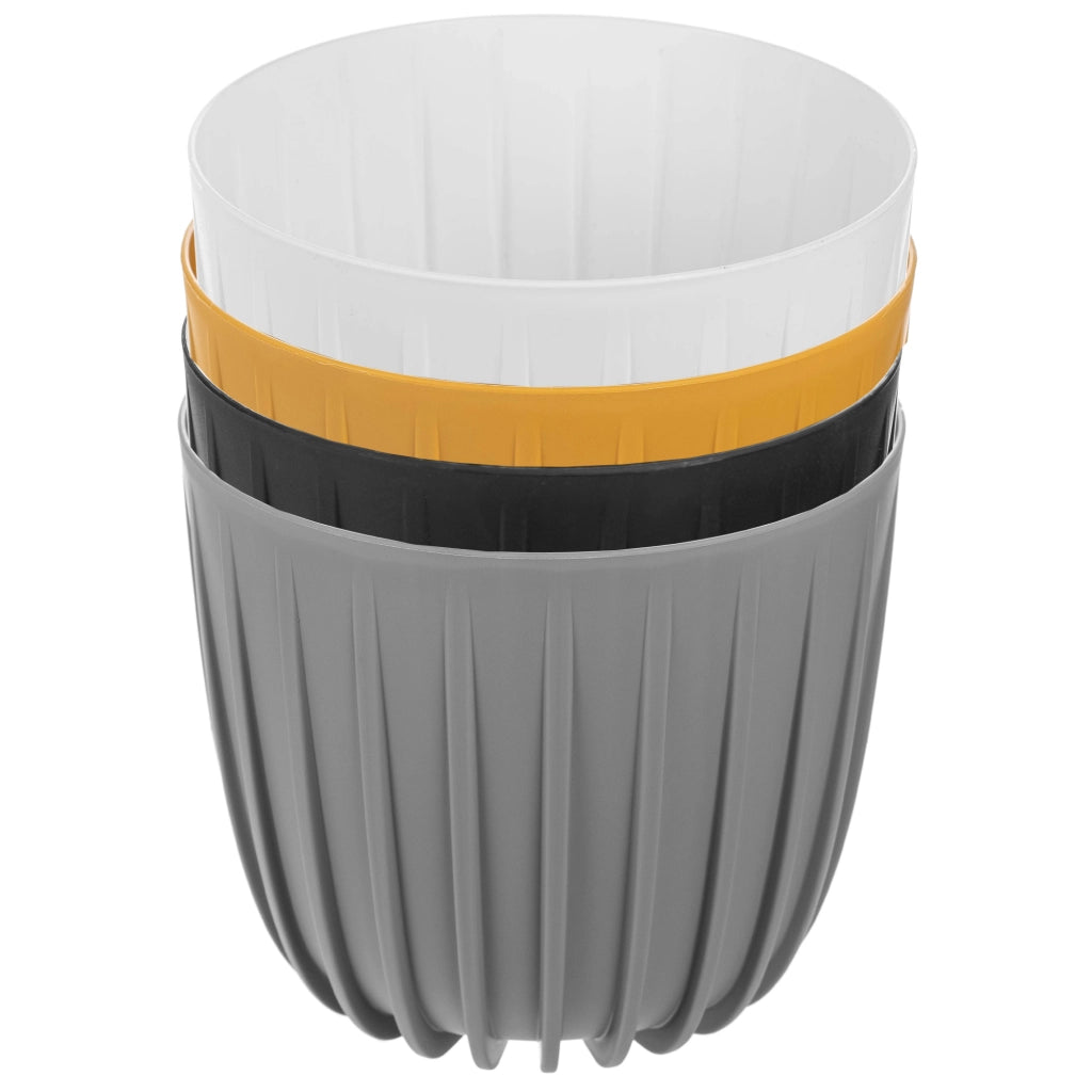 KADAX Vaso da fiori, coprivaso rotondo in plastica nera, 16 cm.