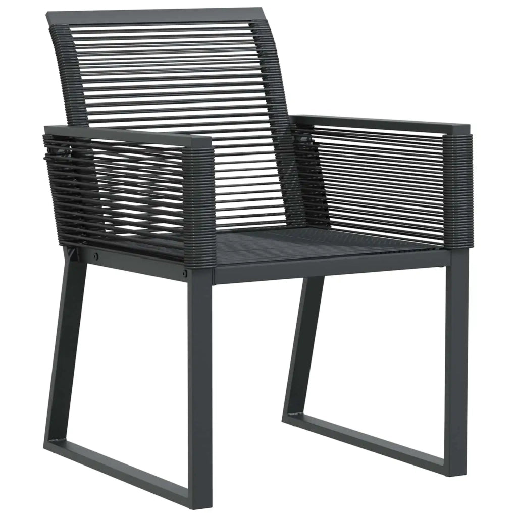 Set da Pranzo per Giardino 9 pcs Nero polyrattan 3378829