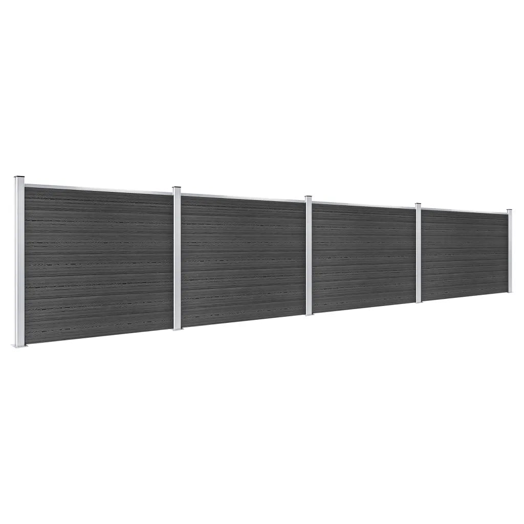 Set Pannello di Recinzione in WPC 699x146 cm Grigio 3070457